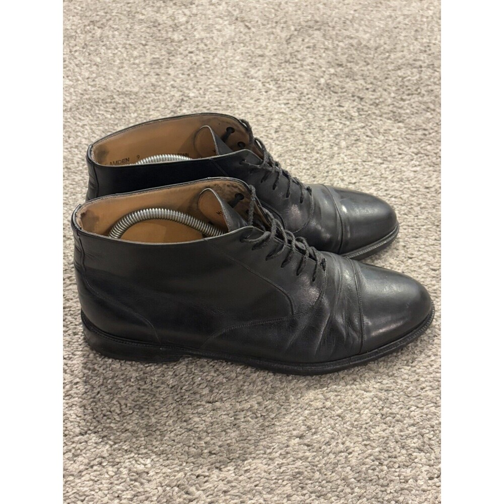 Mezlan Size 9 Camden Cap Toe Leather Black‎  Boots Shoes Ankle MEN'S Spain
